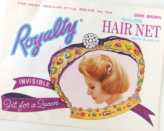 UNUSED Vintage Royalty Hair Net, Dark Brown, NIP