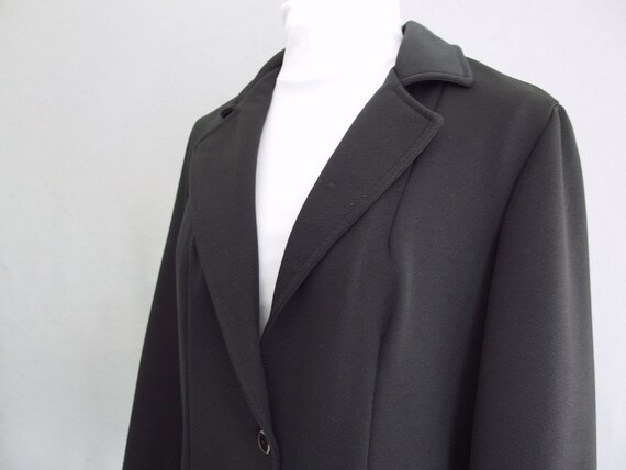 Basic Black Jacket, Vintage Polyester Knit Blazer… - image 3