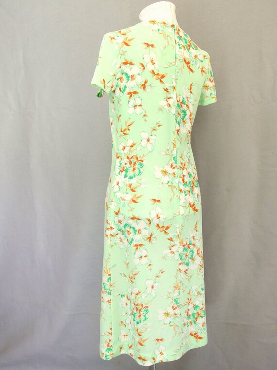 Vintage 1970's Mint Green Floral Dress and Jacket… - image 4