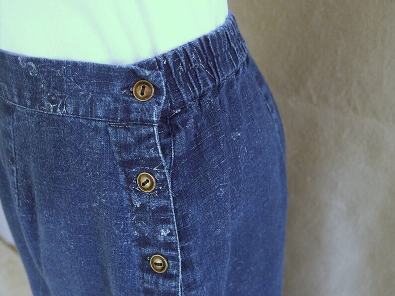 Medium Vintage 1990/'s Linen Cotton Denim Skirt and Top Modern Size 8-10