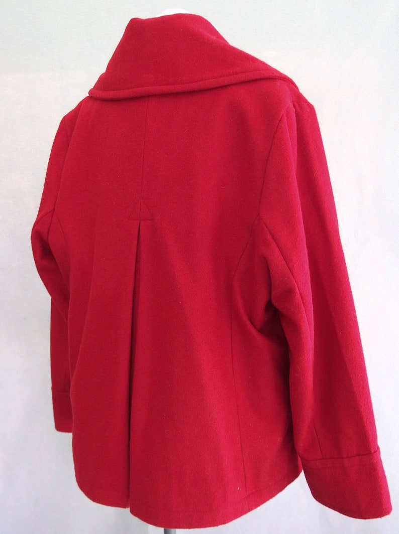 Red Swing Coat Vintage Short Wool Jacket Fits Size 16 Large Etsy