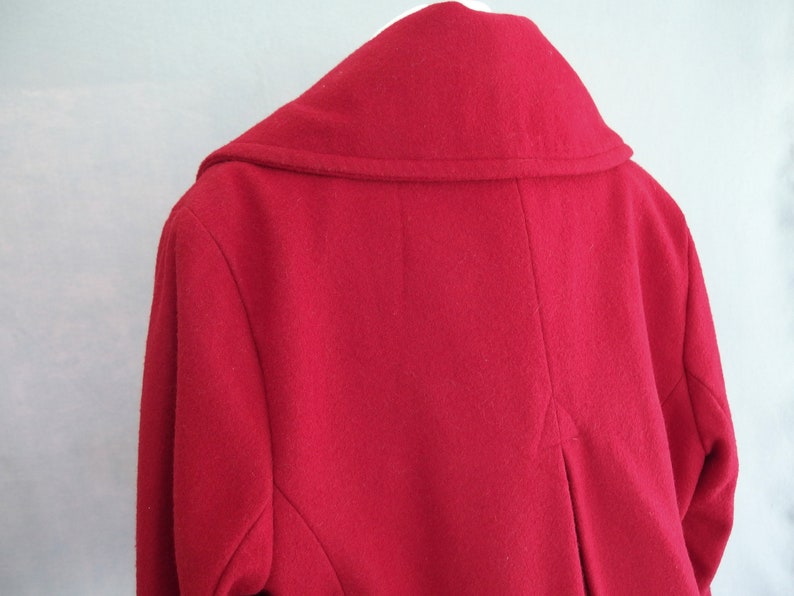 Red Swing Coat Vintage Short Wool Jacket Fits Size 16 Large Etsy