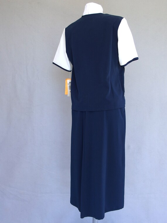 Navy Koret Outfit, Vintage Skirt and Top, NWT, Sm… - image 6