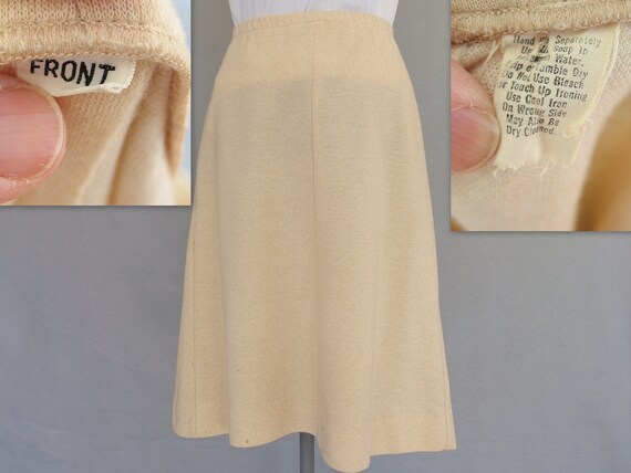 Beige Knit Skirt and Top, Vintage 1970's Leslie F… - image 8