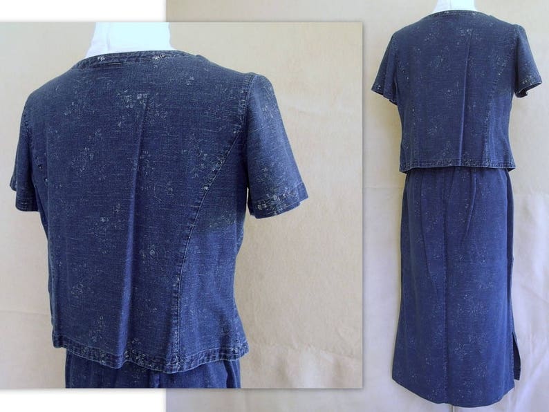 Medium Vintage 1990/'s Linen Cotton Denim Skirt and Top Modern Size 8-10