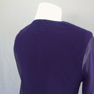 Purple Party Dress, Beaded Cocktail Party Dress by Evan Picone, Fits Size 8, Small image 5