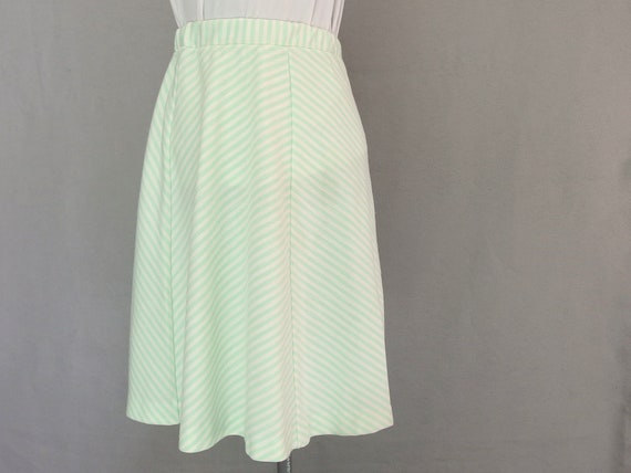 Green Striped Skirt, Vintage Pastel Chevron Skirt… - image 2