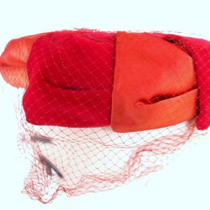 Vintage Bow Hat 1950 Red - Etsy display picture 1