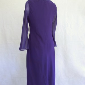 Purple Party Dress, Beaded Cocktail Party Dress by Evan Picone, Fits Size 8, Small image 8