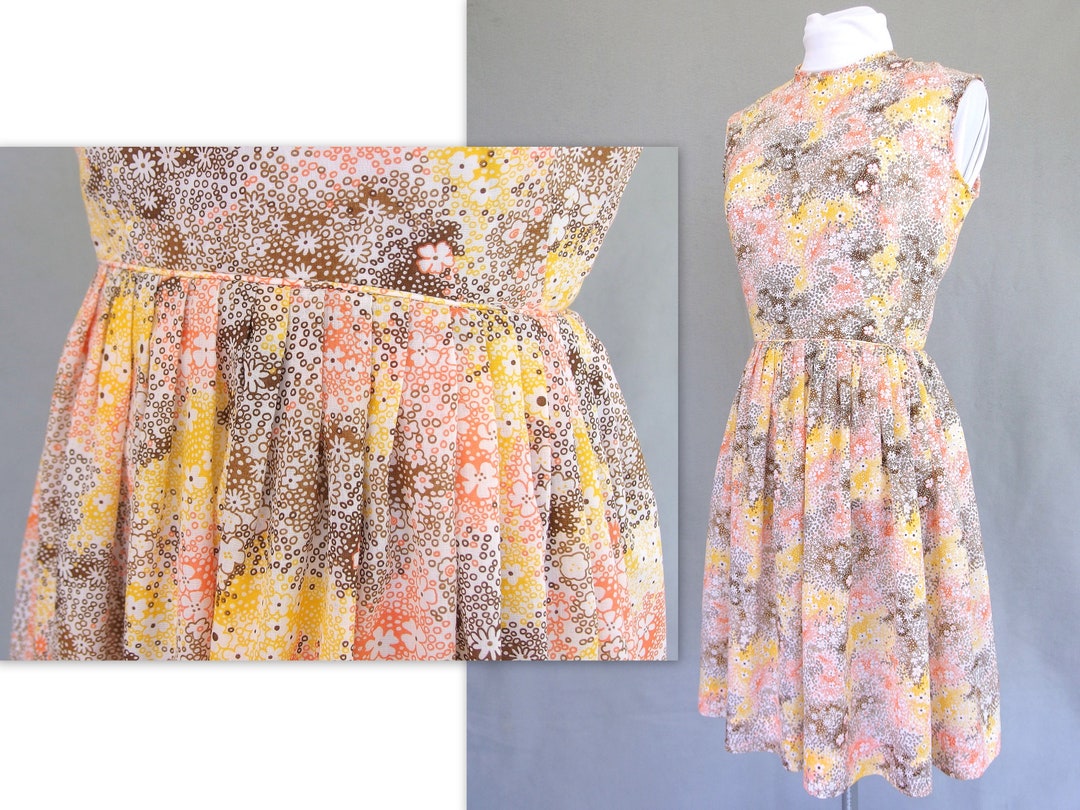 Vintage Summer Dress Semi Sheer Dress With Tiny Flower Print - Etsy