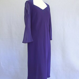 Purple Party Dress, Beaded Cocktail Party Dress by Evan Picone, Fits Size 8, Small image 4