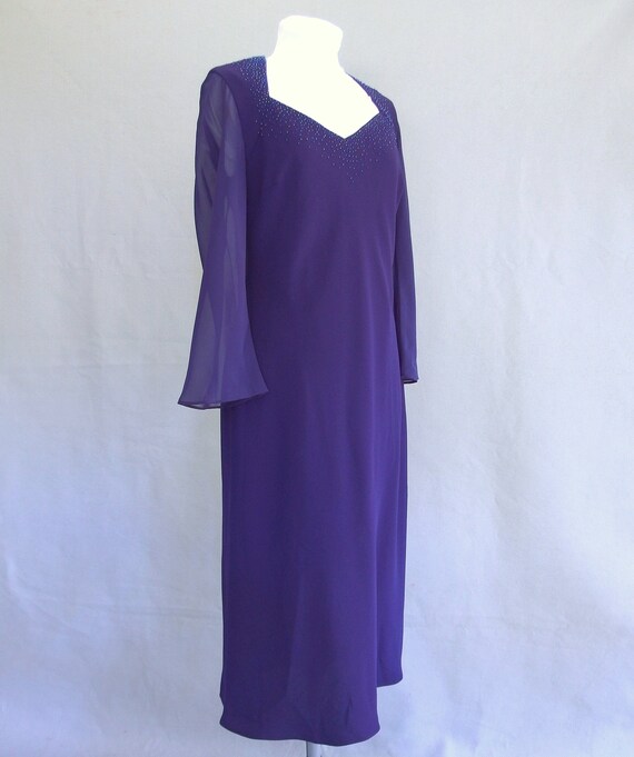 Purple Party Dress, Beaded Cocktail Party Dress b… - image 4