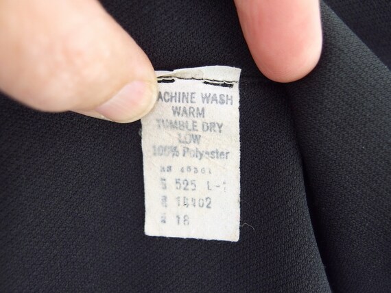 Basic Black Jacket, Vintage Polyester Knit Blazer… - image 10