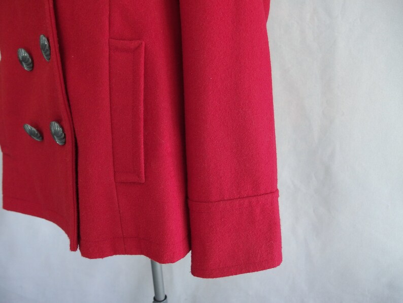 Red Swing Coat Vintage Short Wool Jacket Fits Size 16 Large Etsy