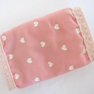 Vintage Pink Heart Nylon Wallet Accessory for Girl