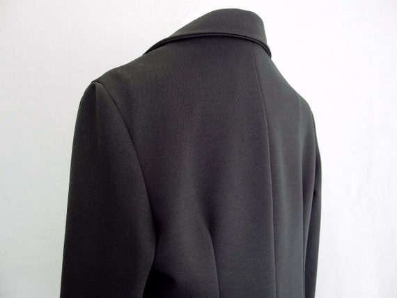 Basic Black Jacket, Vintage Polyester Knit Blazer… - image 7