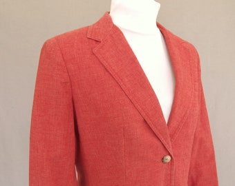 Faded Red Blazer, Vintage 1970's The Villager Jacket,  Fits Size 6 - 8, Small