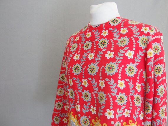 Red / Blue Blouse, Vintage 1970's Folk Inspired B… - image 4