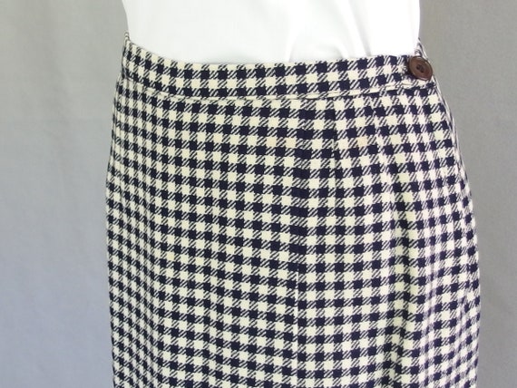 Blue Check Skirt, Vintage Plaid Skirt, Fits Size … - image 2