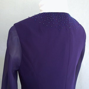 Purple Party Dress, Beaded Cocktail Party Dress by Evan Picone, Fits Size 8, Small image 7