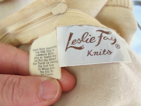 Beige Knit Skirt and Top, Vintage 1970's Leslie F… - image 9
