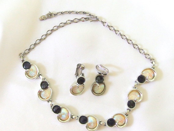 Vintage 1980's Demi Parure Emmons Necklace and Ea… - image 2