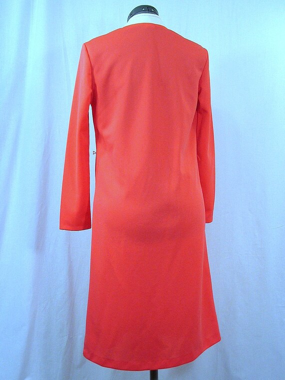 Vintage 1970's Orange and Cream Knit Shirtwaist D… - image 3