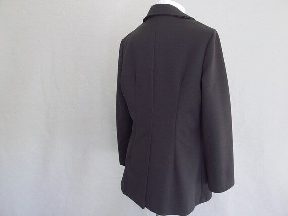 Basic Black Jacket, Vintage Polyester Knit Blazer… - image 8