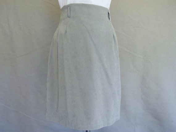 Gray Sueded Skirt Vintage 1980's Hollywood Waist Skirt | Etsy