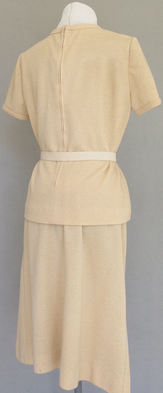 Beige Knit Skirt and Top, Vintage 1970's Leslie F… - image 7
