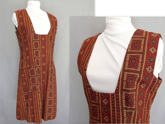 Ethnic Print Jumper, Vintage Handmade Dress, Fits… - image 1