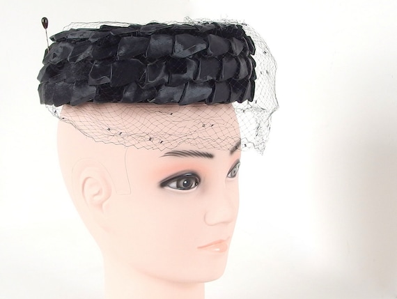 1940s 1950s Pillbox Hat Burgundy Vintage Style 1940 main image 4
