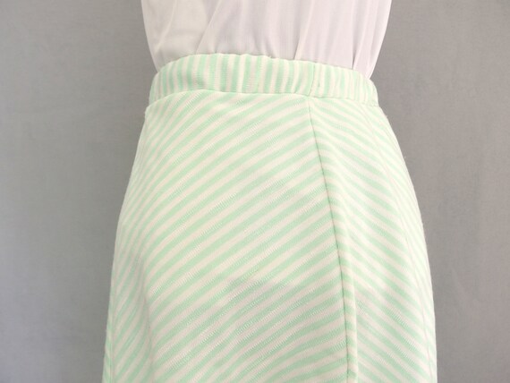 Green Striped Skirt, Vintage Pastel Chevron Skirt… - image 5
