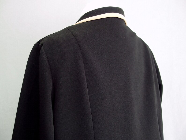 Black Knit Jacket Fits Size 14 Vintage 1980/'s Unlined Jacket