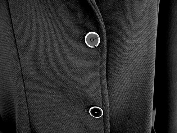 Basic Black Jacket, Vintage Polyester Knit Blazer… - image 4