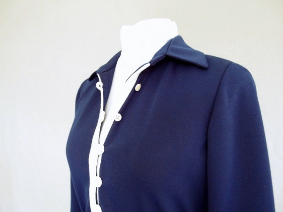 Blue Knit Suit - Vintage 1970's Knit Jacket and S… - image 4