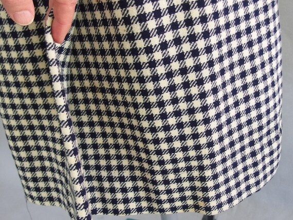 Blue Check Skirt, Vintage Plaid Skirt, Fits Size … - image 4