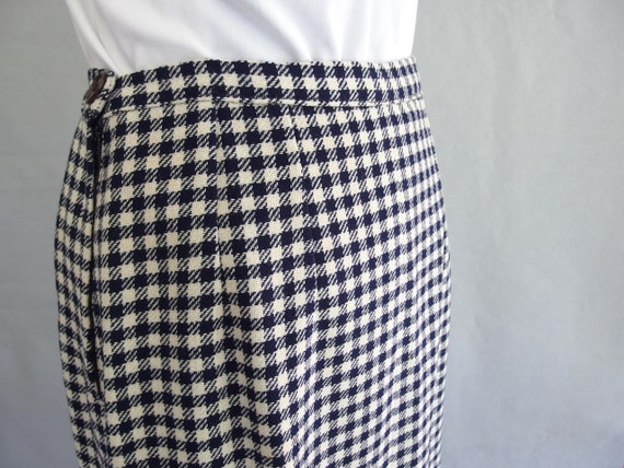Blue Check Skirt, Vintage Plaid Skirt, Fits Size … - image 9