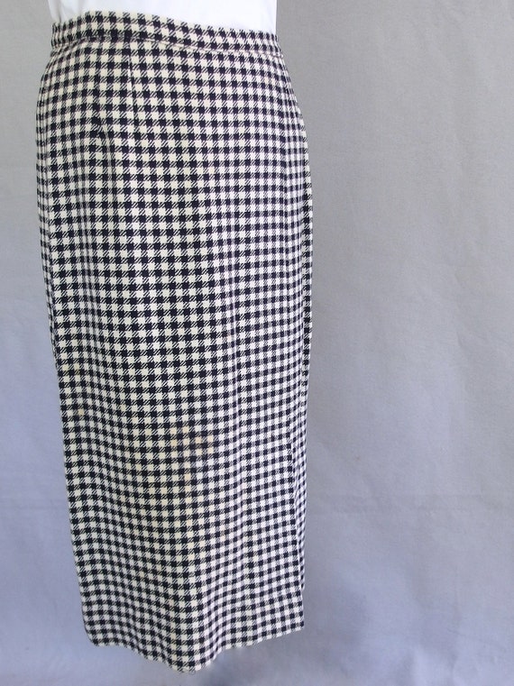 Blue Check Skirt, Vintage Plaid Skirt, Fits Size … - image 6
