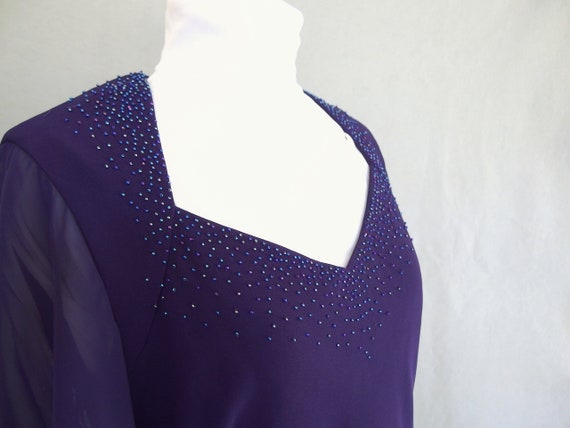 Purple Party Dress, Beaded Cocktail Party Dress b… - image 3