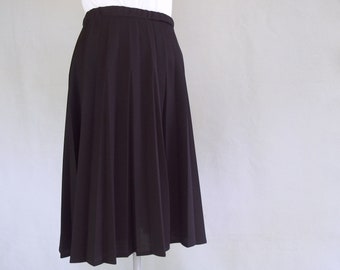 Black Accordian Pleated Skirt, Vintage 1980's, Fits Size 8 to 10, Small to Medium