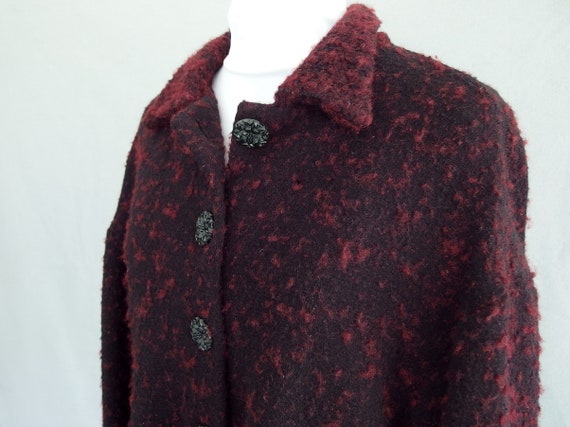 Red and Black Swing Jacket, Vintage 1980s Drop Sh… - image 2