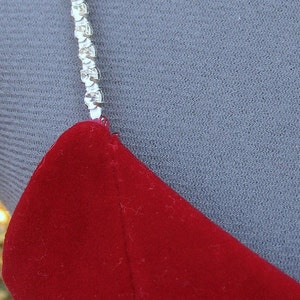SO ME Rhinestone Ribbon Velvet Skirt