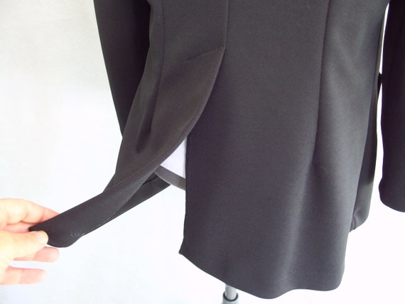 Basic Black Jacket, Vintage Polyester Knit Blazer… - image 9