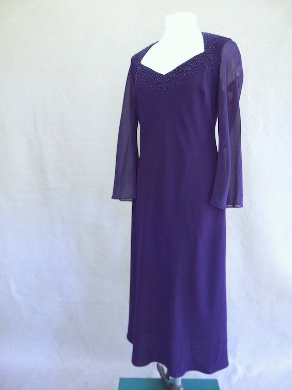 Purple Party Dress, Beaded Cocktail Party Dress b… - image 2