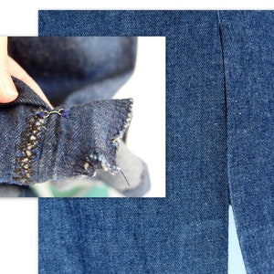 Denim Peplum Suit, Vintage 1980's Outfit with Studded Belt, Fits Size 4, Extra Small image 10