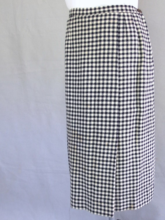 Blue Check Skirt, Vintage Plaid Skirt, Fits Size … - image 3