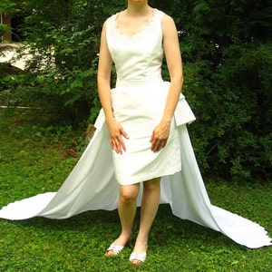 Eco Wedding Dress with Detachable Train, Upcycled Refashioned Bridal Gown, Fits Size 6, Small R62 image 2