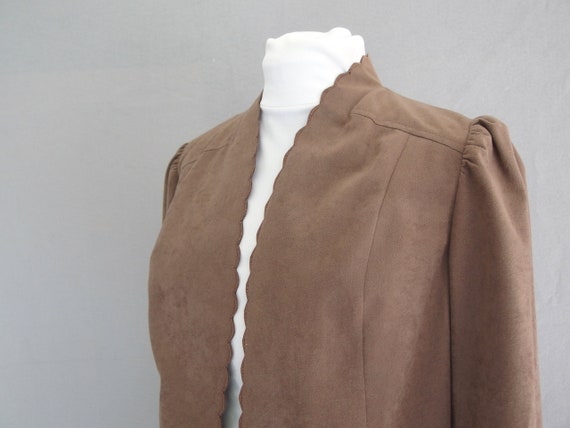 Brown Velour Suit, Vintage 1970's Jacket and Skir… - image 3