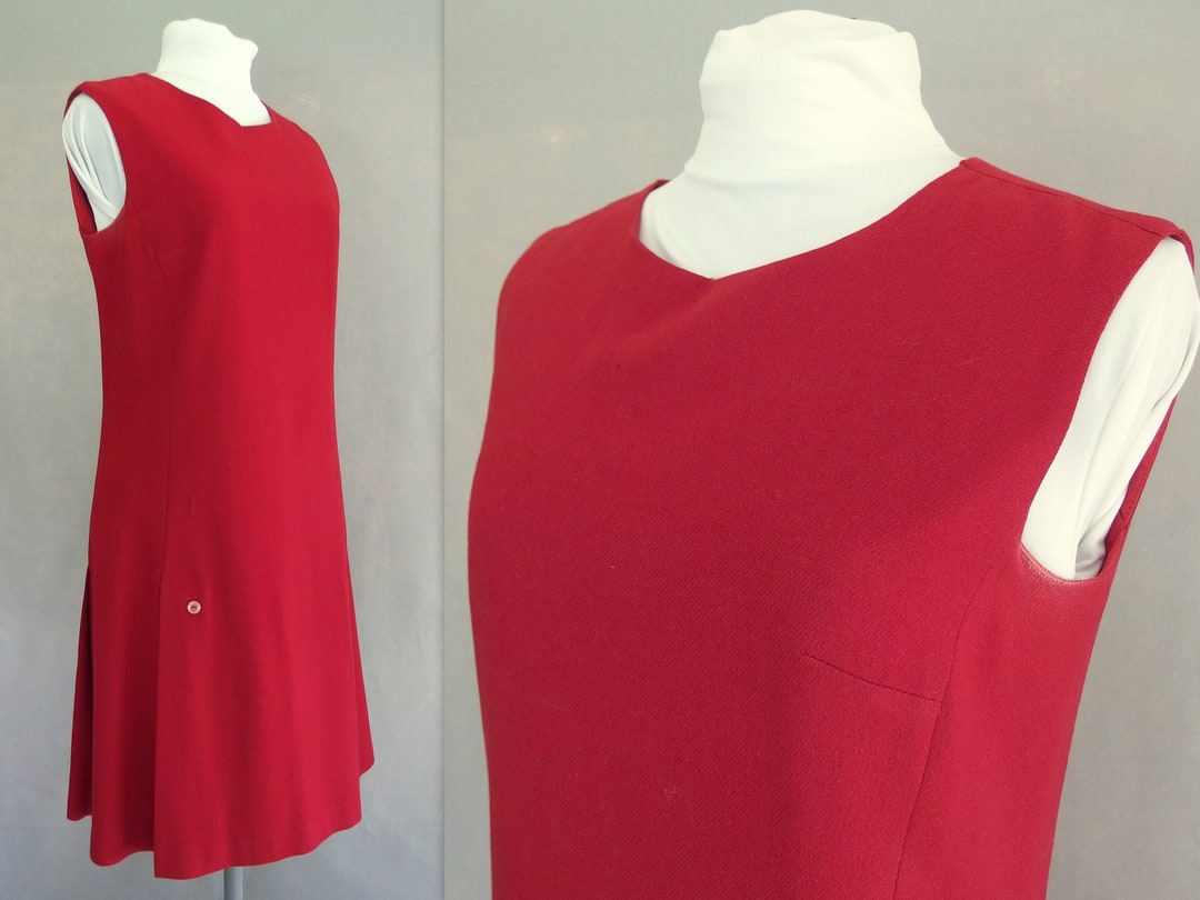 Red Wool Jumper Vintage 1960's Winter Dress Fits Size 4 - Etsy